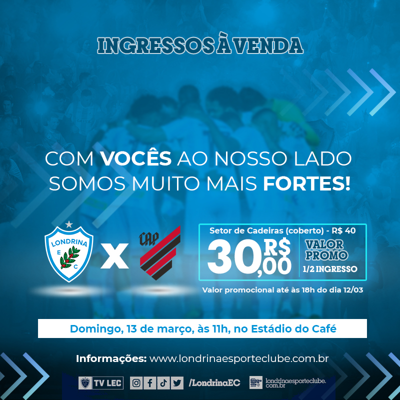 Ingressos à venda para Londrina Esporte Clube x Athletico Paranaense 